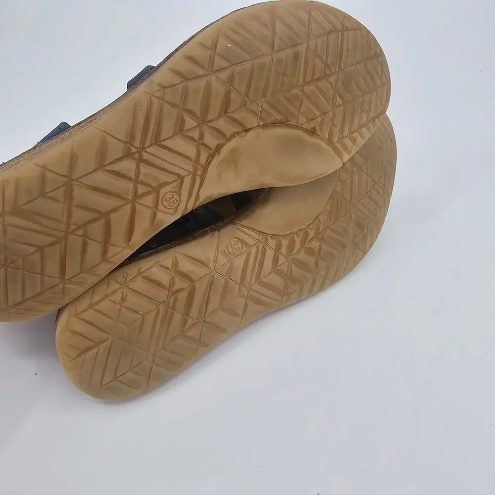 Miz Mooz Leather Side-Zip Sandals Finnley River Slingback Slide Navy EU 38 7.5-8 - Picture 7 of 10